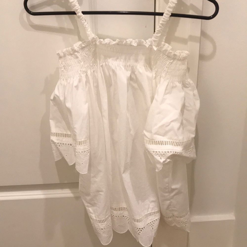 Off shoulder white top